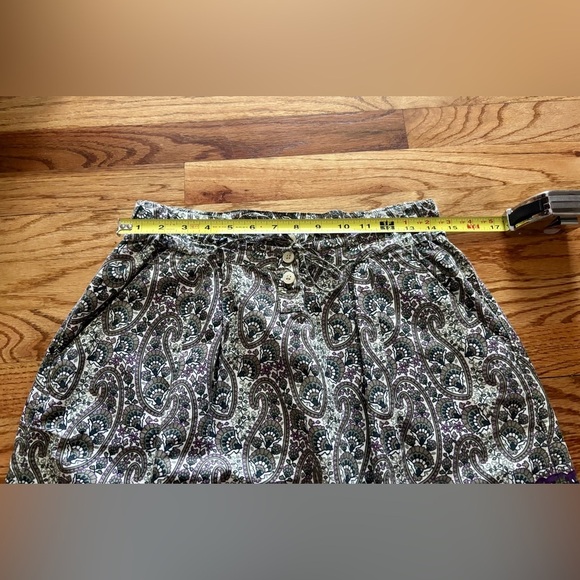 Converse Paisley Print Olive Green Purple High Waisted Boho Women’s Skirt Size S - Picture 6 of 10